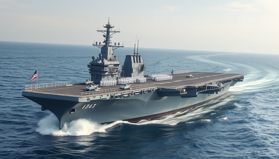 USS America overhaul in progress with crew on deck at sea.