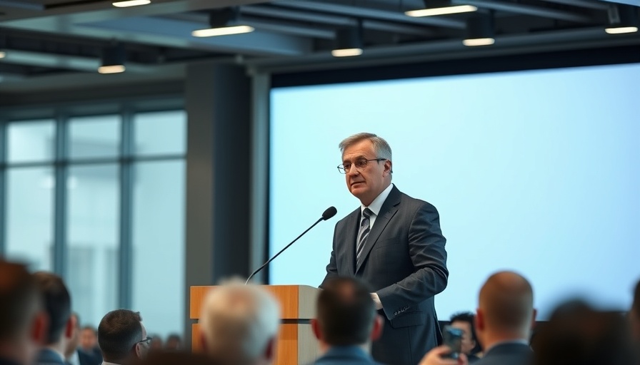 Mayor addresses conference audience to distance himself from a real estate company.