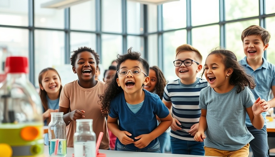 Energetic kids engage in science education in City Heights classroom.