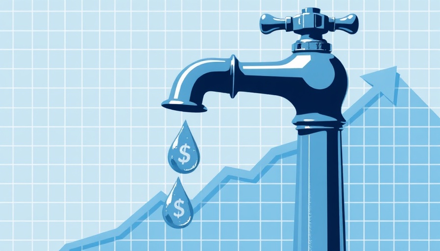 Retro faucet with dollar signs illustrating San Diego water rate increase.