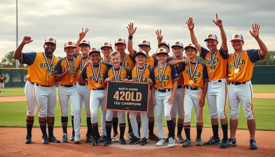 North Shore 12U Gold team celebrating championship victory