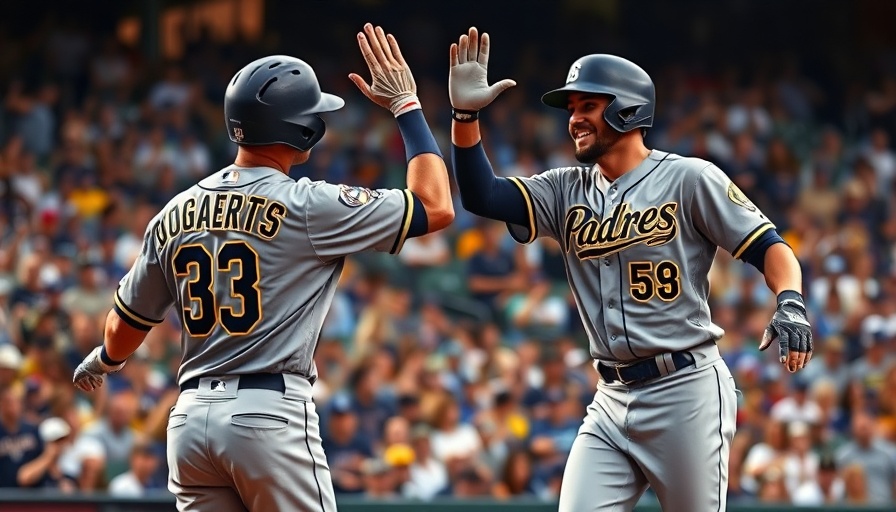 Padres players celebrate during game against Diamondbacks.