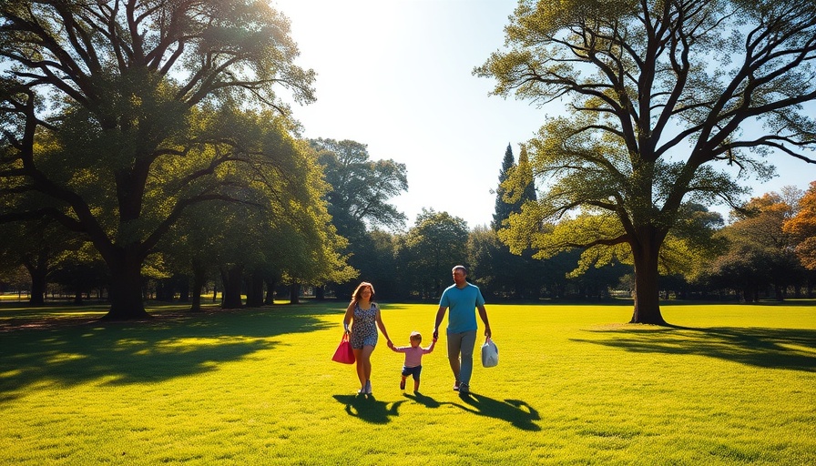 Park scene in San Diego impacting sales tax budget, with people and trees.