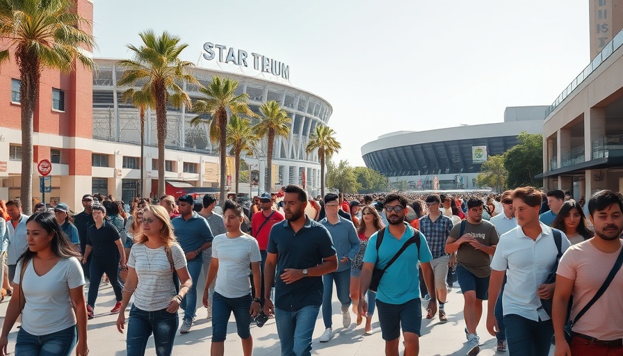 Diverse crowd outside Petco Park, potential impact of San Diego minimum wage proposal 2025.
