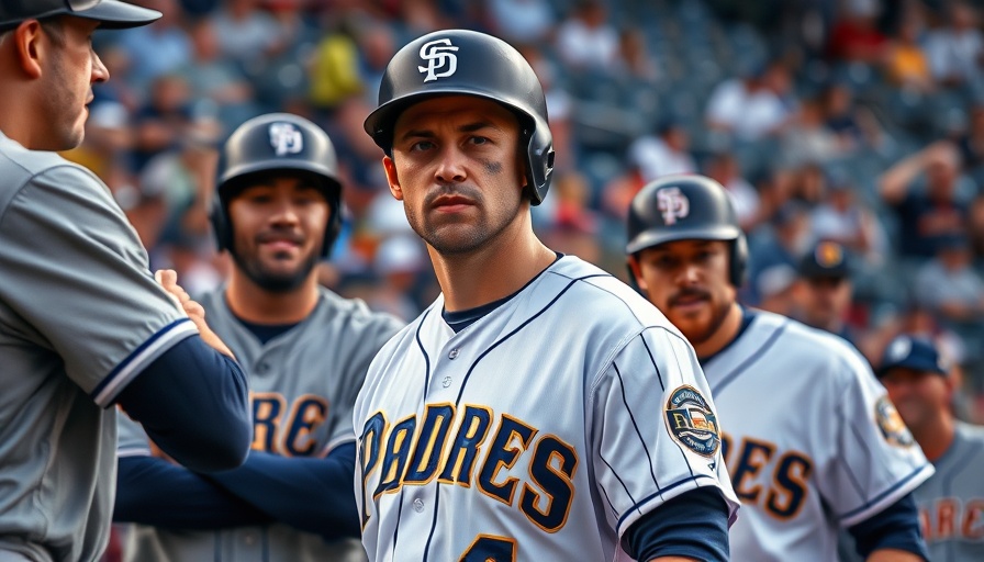 Padres player in tense game moment showing season struggles.