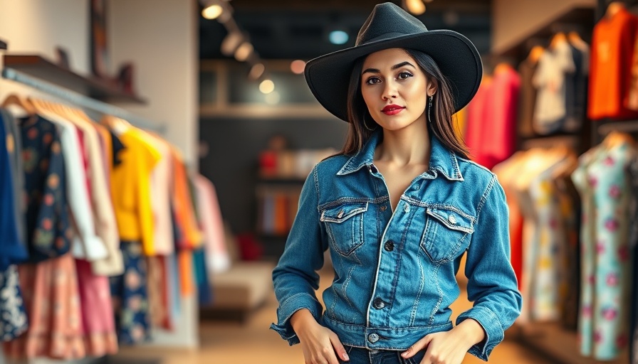 Stylish woman in a vibrant San Diego boutique showcasing indigenous-made products.
