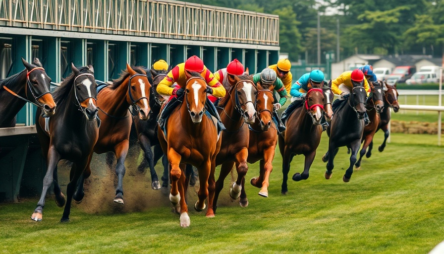 Dynamic horse race scene illustrating Northern California Horse Racing Decline.