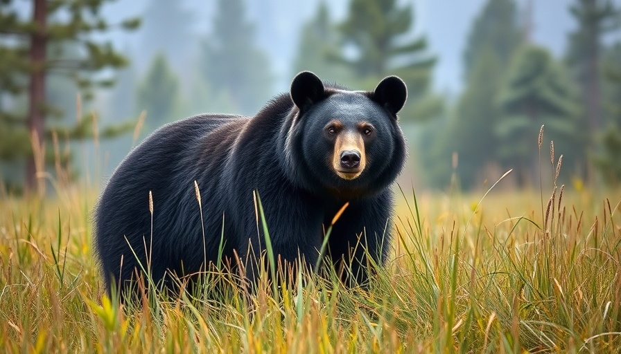 Yellowstone bear in natural habitat among trees.