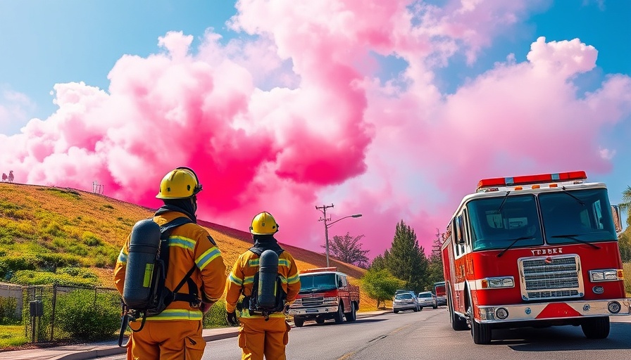 Steele Fire Community Preparedness in action with firefighters and fire trucks.