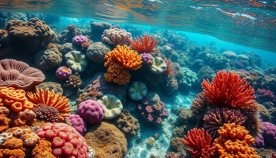 Vibrant coral reef underwater, highlighting ocean beauty