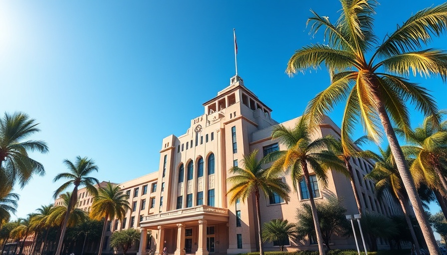 San Diego Administration Building, bright and clear, Claudia Silva Payout San Diego.