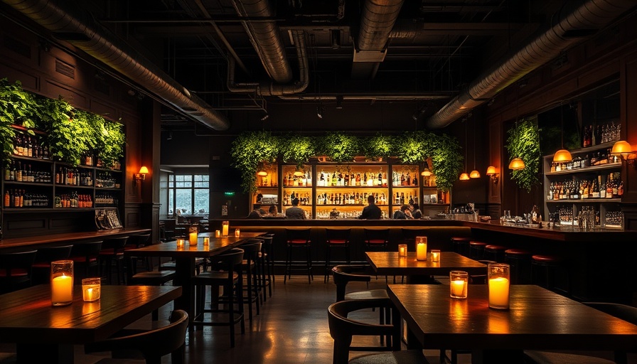 Cozy modern bar in Roma Norte with elegant lighting.