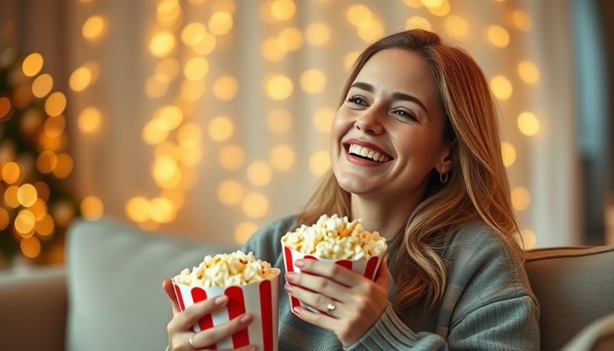 Woman enjoying popcorn at home, materialistic matchmaking misconceptions.