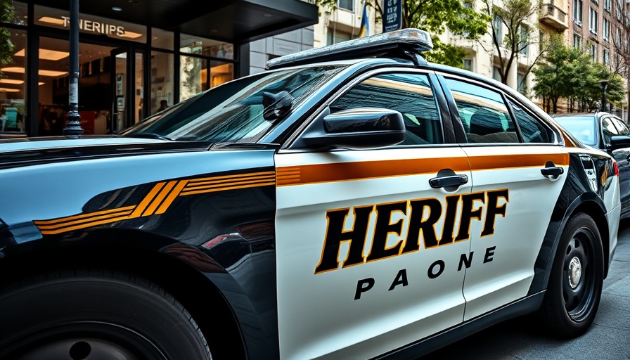 Sheriff patrol car representing security near Santee post office.