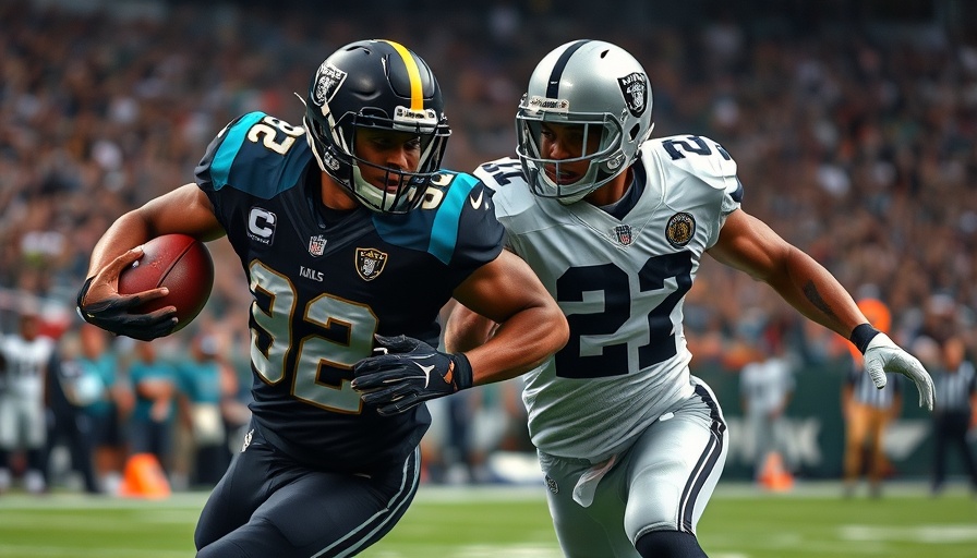 NFL DFS Week 1 Optimal Lineup action shot: Jaguars vs Raiders on field.