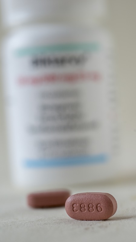 HIV medication bottle
