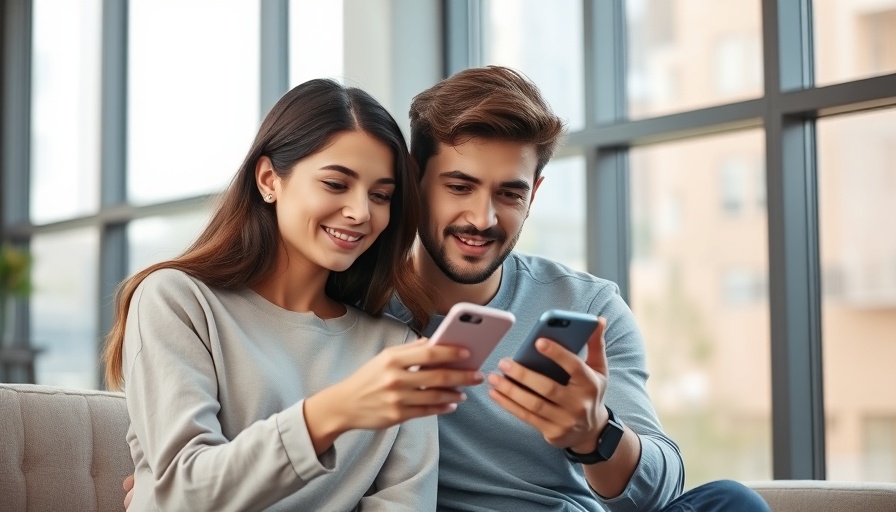 Young couple managing subscription cancellation on smartphone.
