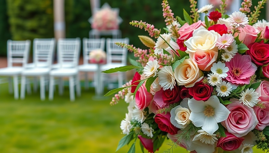 Wedding rental business floral decor and outdoor chairs.