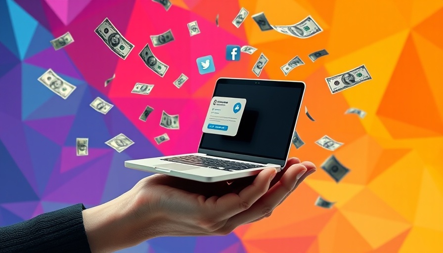 Collage representing startup marketing strategies with social media and money.