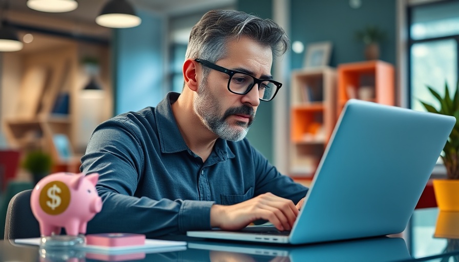 What is a DSP - Mature man working on laptop with financial symbols.