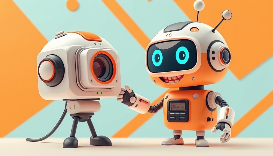 Retro camera and robot with geometric shapes, AI Image Generators for Small Businesses