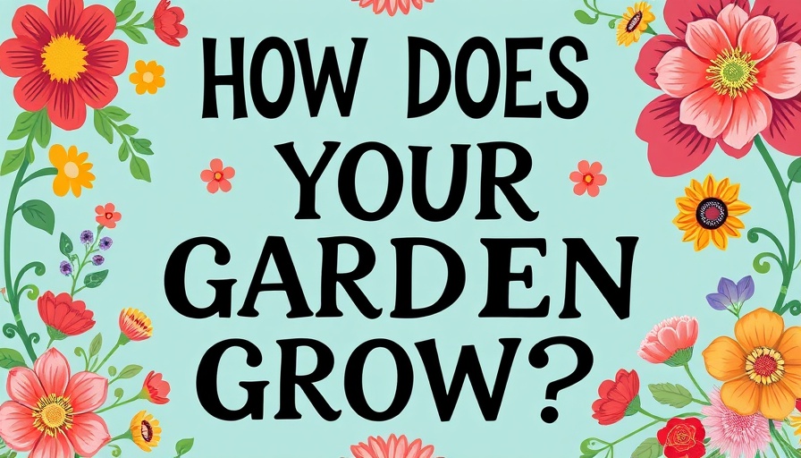 Urban Gardening floral text poster with vibrant design.