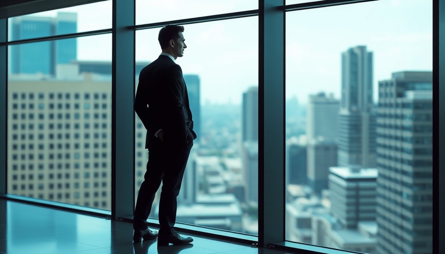 Man in suit reflecting on corporate values and customer loyalty.