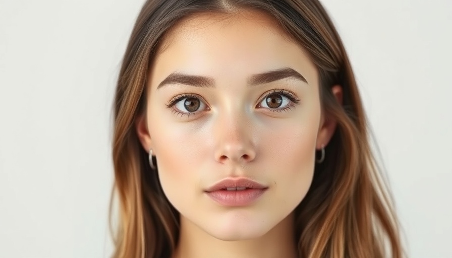 Portrait of a young woman in a white background.