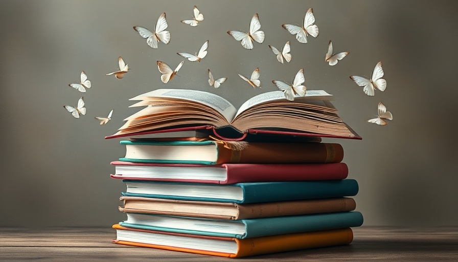Creative book stack with butterflies, symbolic of estate planning concepts.