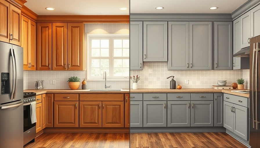 Solid wood cabinet refacing: natural to gray transformation.