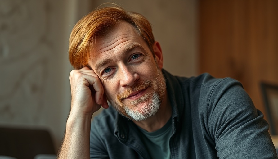 Middle-aged man with red hair in a relaxed indoor setting.