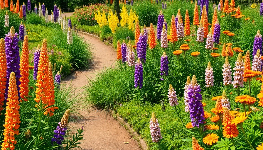 Lush garden with colorful flowers showcasing home gardening tips.