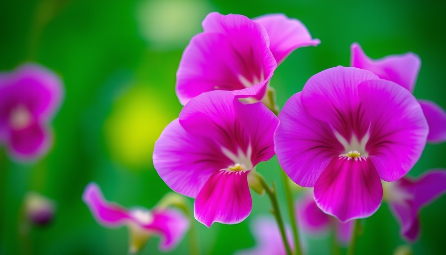 Close-up of sweet pea flowers highlighting blooming issues.