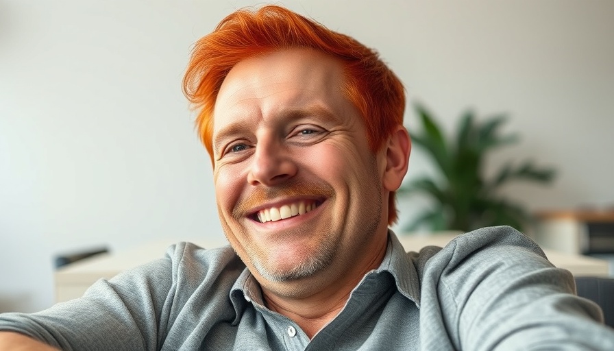 Middle-aged man with red hair smiling in a studio setting.