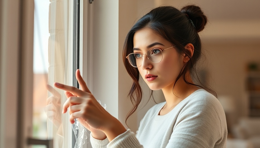Woman checking window insulation to show importance of insulation in home.
