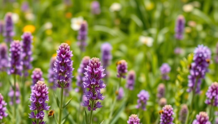 Purple hyssop flowers in a sunlit garden illustrating thriving growth.
