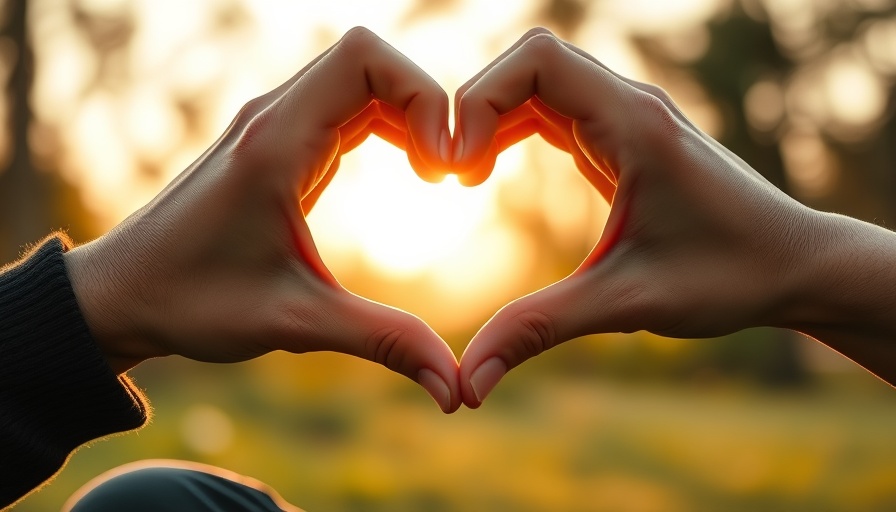 Heart-shaped hands promoting recycling and environmental action.