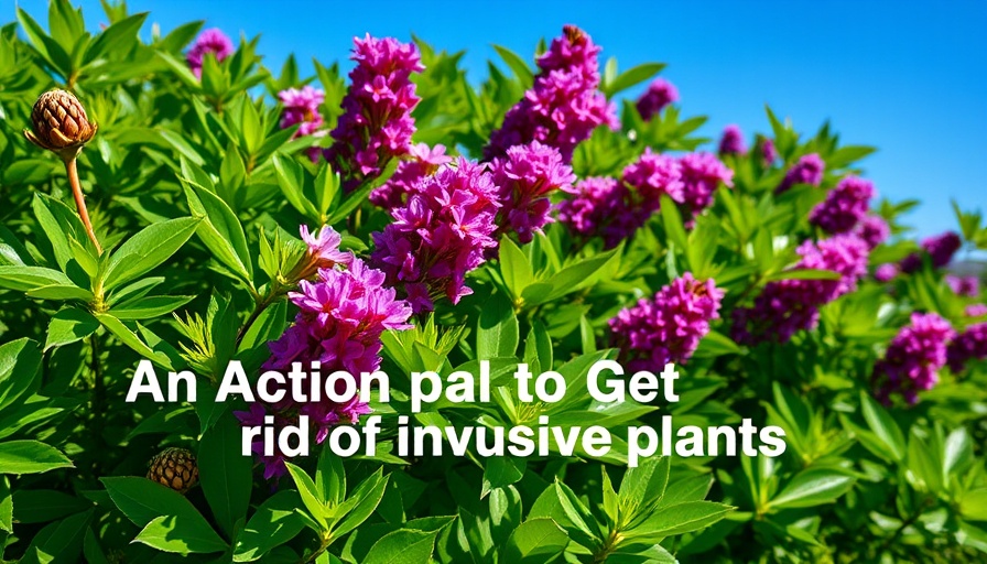 Lush foliage with text 'An Action Plan to Get Rid of Invasive Plants'.
