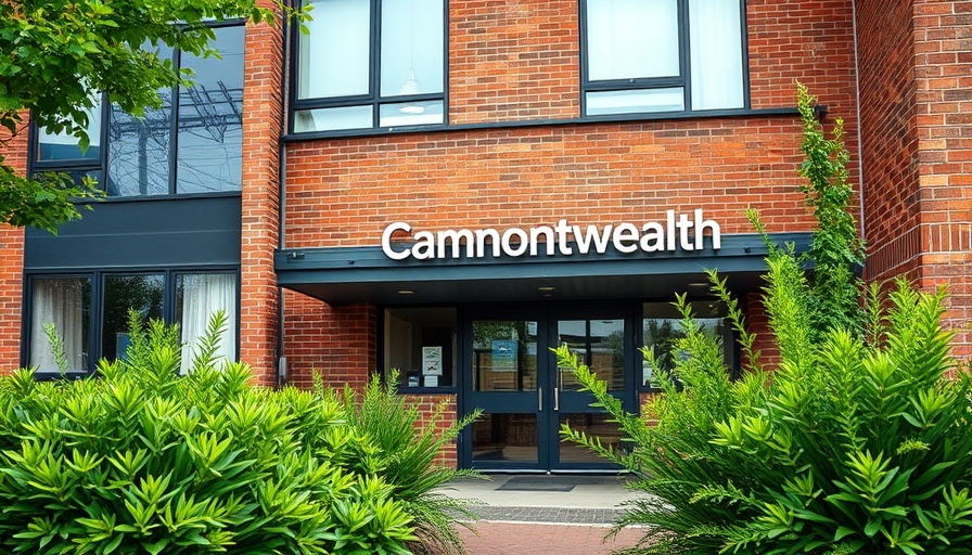 Entrance of Commonwealth building with court ruling context