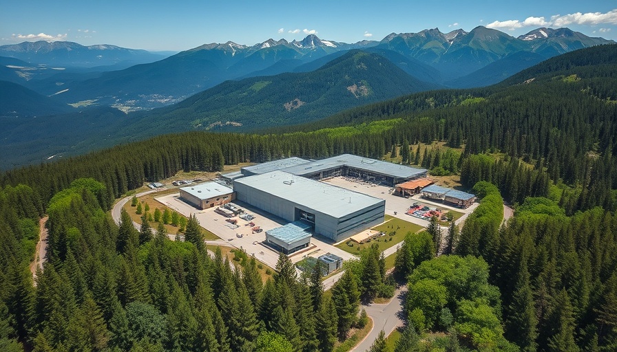 Research facility on federal lands surrounded by forest, reflecting AI Development.