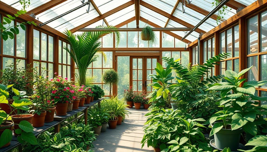 Lush plants in rustic lean-to greenhouse showcasing benefits.