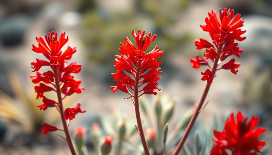 Close-up of growing Indian Paintbrush flowers in a natural setting.