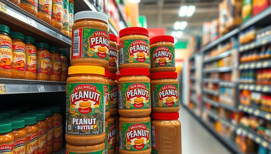 Variety of peanut butter jars showcasing storage benefits on a grocery shelf.