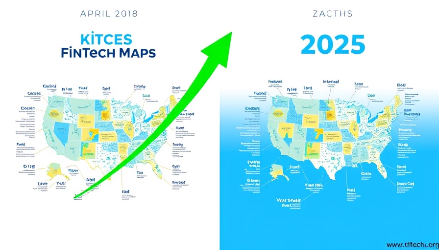 Kitces FinTech Map comparison: April 2018 vs April 2025.