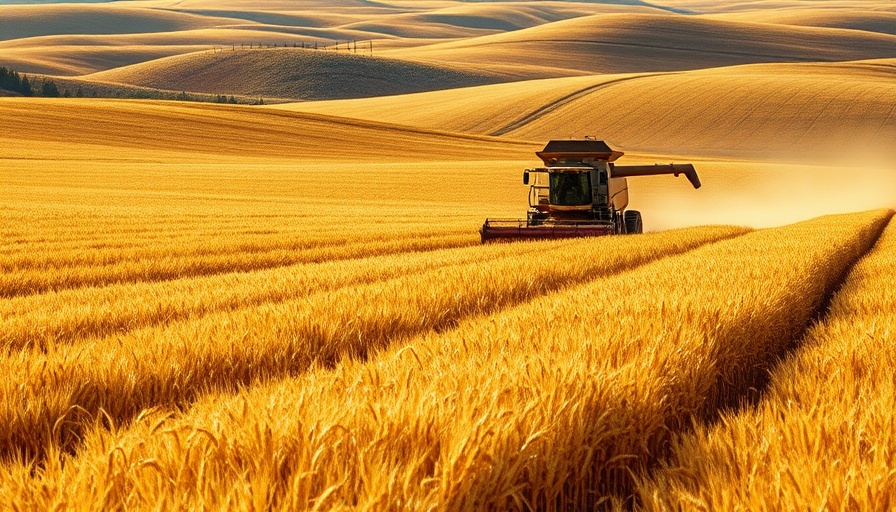 Crop rotation in Western Canada with machinery on wheat field.