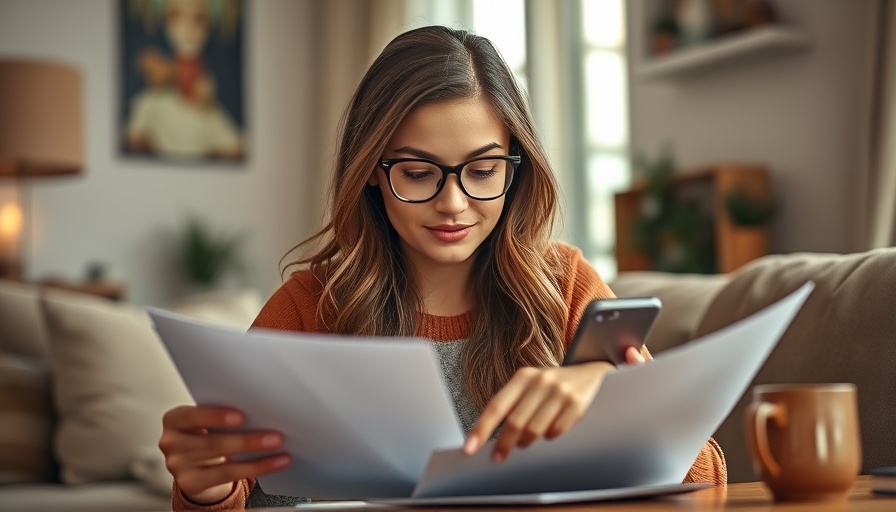 Young woman practicing intuitive budgeting with focus in a cozy living room.