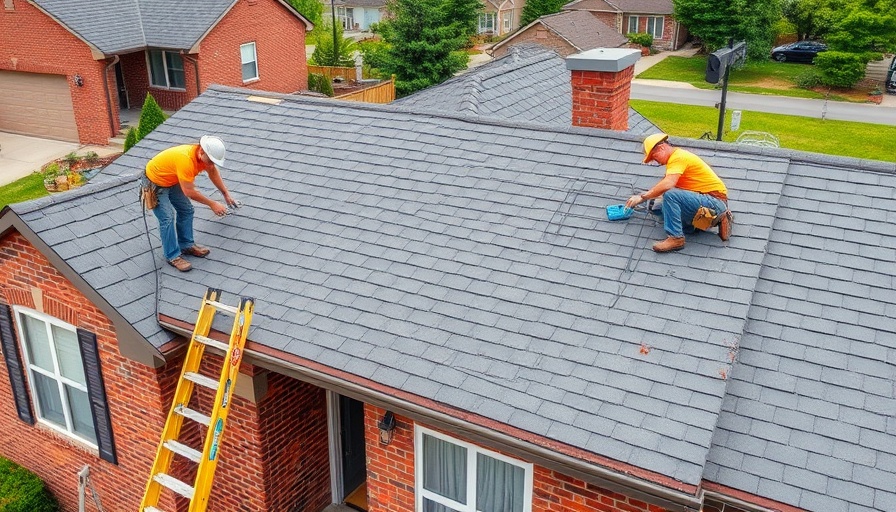 Trusted roofing contractors installing shingles on a house roof.