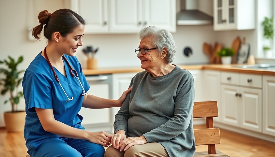 Caring nurse assisting senior woman in kitchen, senior service business opportunities