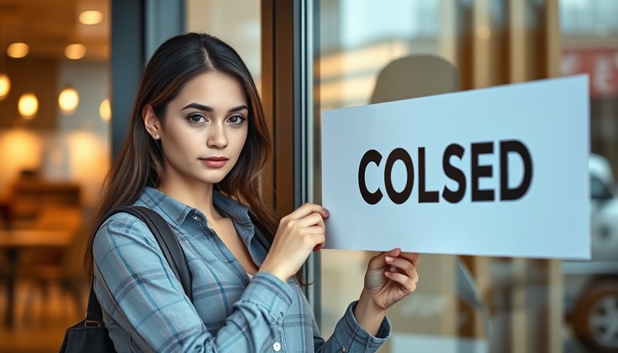 Woman adjusting closed sign on store door, future proofing small business success.
