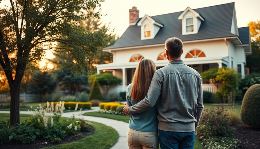 Loving couple embracing in front of their home, Value Boosting Tips for Homeowners.